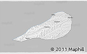 Gray 3D Map of Zhengning, single color outside