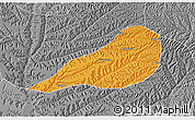 Political 3D Map of Zhengning, desaturated
