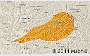 Political 3D Map of Zhengning, shaded relief outside