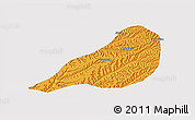 Political 3D Map of Zhengning, single color outside