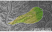 Satellite 3D Map of Zhengning, desaturated