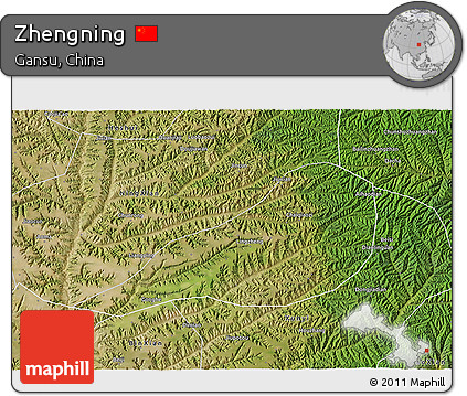 Satellite 3D Map of Zhengning