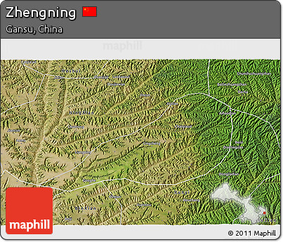 Satellite 3D Map of Zhengning