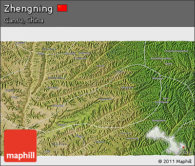 Satellite 3D Map of Zhengning