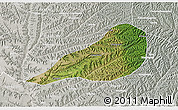 Satellite 3D Map of Zhengning, lighten, semi-desaturated