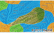 Satellite 3D Map of Zhengning, political outside
