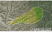 Satellite 3D Map of Zhengning, semi-desaturated