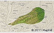 Satellite 3D Map of Zhengning, shaded relief outside