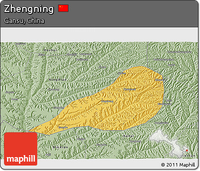 Savanna Style 3D Map of Zhengning