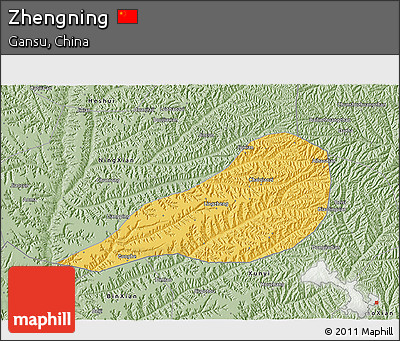 Savanna Style 3D Map of Zhengning