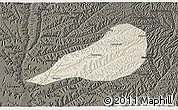 Shaded Relief 3D Map of Zhengning, darken