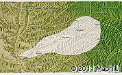 Shaded Relief 3D Map of Zhengning, satellite outside