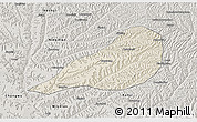 Shaded Relief 3D Map of Zhengning, semi-desaturated