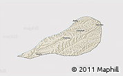 Shaded Relief 3D Map of Zhengning, single color outside