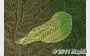 Satellite Map of Zhengning, darken