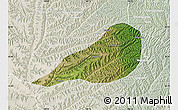 Satellite Map of Zhengning, lighten