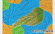 Satellite Map of Zhengning, political outside
