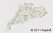 Shaded Relief 3D Map of Guangdong, cropped outside