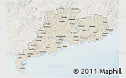 Shaded Relief 3D Map of Guangdong, lighten