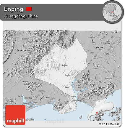 Gray 3D Map of Enping
