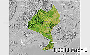 Satellite 3D Map of Enping, lighten, desaturated