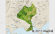 Satellite 3D Map of Enping, shaded relief outside