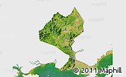 Satellite 3D Map of Enping, single color outside