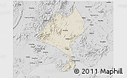 Shaded Relief 3D Map of Enping, desaturated
