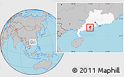 Gray Location Map of Enping, highlighted parent region