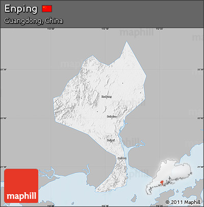 Gray Map of Enping, single color outside