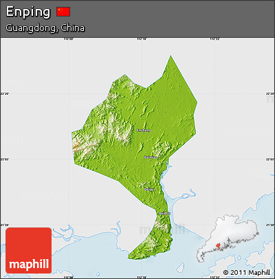 Physical Map of Enping, single color outside