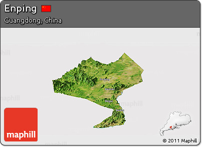 Satellite Panoramic Map of Enping, cropped outside