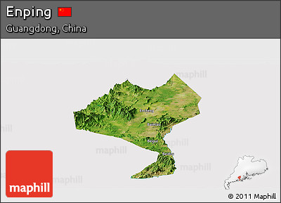 Satellite Panoramic Map of Enping, cropped outside