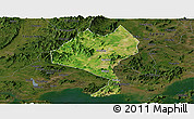 Satellite Panoramic Map of Enping, darken