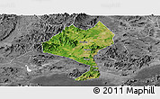 Satellite Panoramic Map of Enping, desaturated