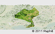 Satellite Panoramic Map of Enping, lighten
