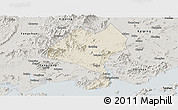 Shaded Relief Panoramic Map of Enping, semi-desaturated