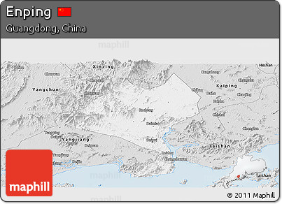 Silver Style Panoramic Map of Enping