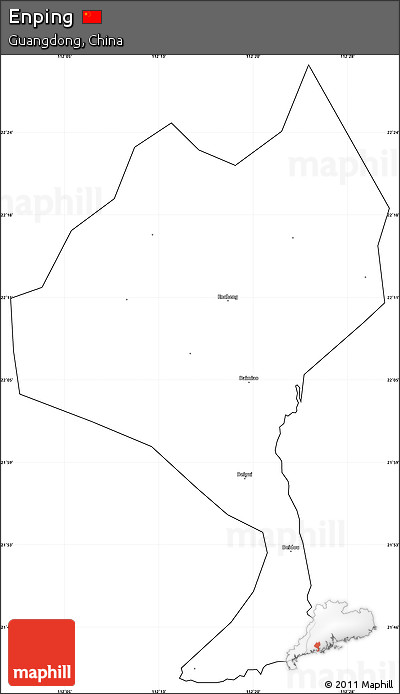 Blank Simple Map of Enping, cropped outside
