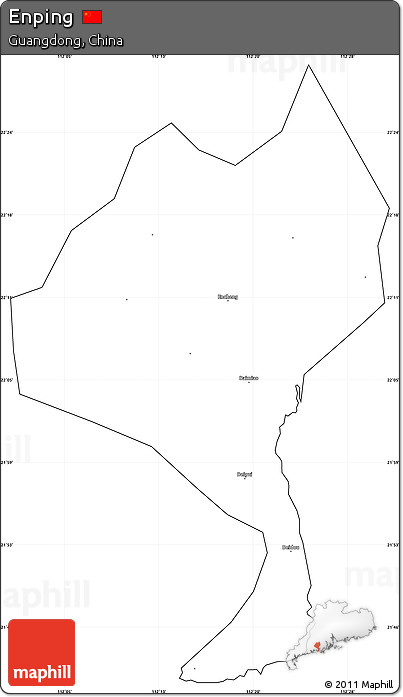 Blank Simple Map of Enping, cropped outside