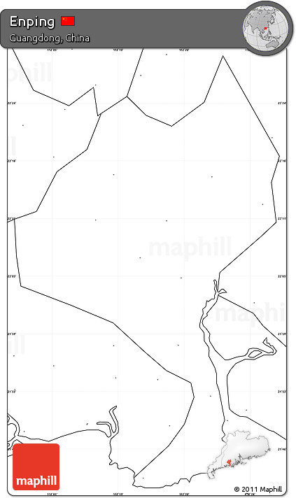 Blank Simple Map of Enping, no labels