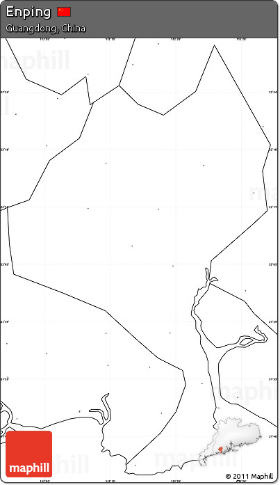 Blank Simple Map of Enping, no labels