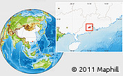 Physical Location Map of Gaoming, highlighted country