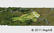 Satellite Panoramic Map of Gaoming, darken