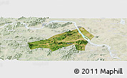 Satellite Panoramic Map of Gaoming, lighten