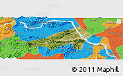 Satellite Panoramic Map of Gaoming, political outside