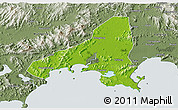 Physical 3D Map of Haifeng, semi-desaturated