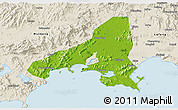 Physical 3D Map of Haifeng, shaded relief outside