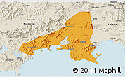 Political 3D Map of Haifeng, shaded relief outside