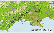 Satellite 3D Map of Haifeng, physical outside